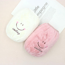 毛绒袖套女可爱学生成人防污护保暖袖筒毛茸茸笑脸羽绒服套袖袖头