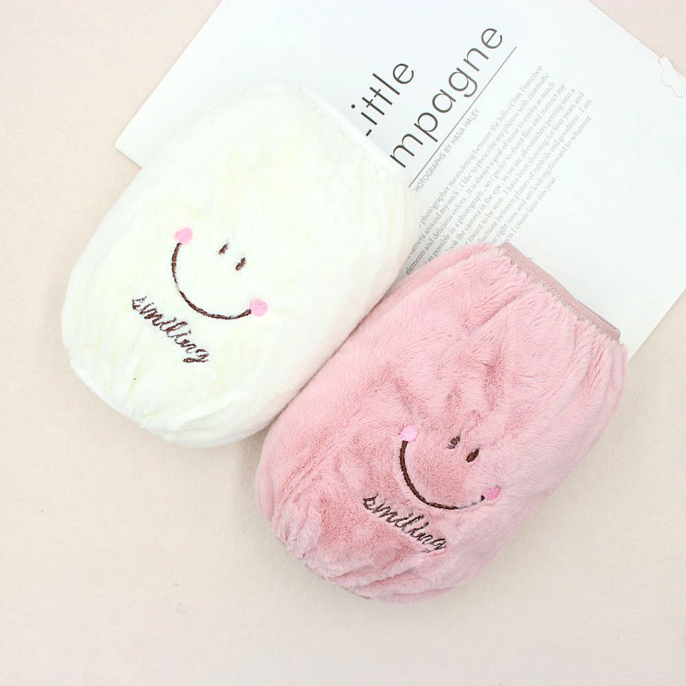 毛绒袖套女可爱学生成人防污护保暖袖筒毛茸茸笑脸羽绒服套袖袖头