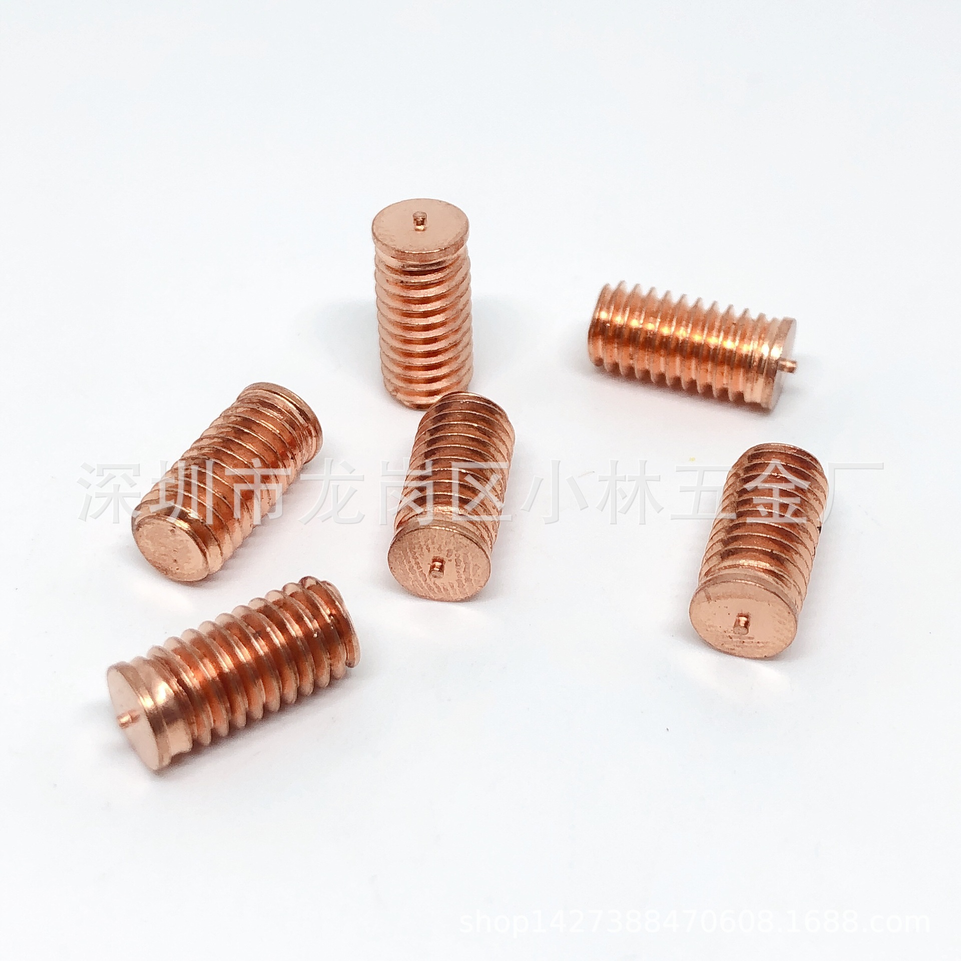 无头低碳钢镀铜种焊钉无台阶种焊钉铁镀铜点焊螺丝无头焊接螺丝