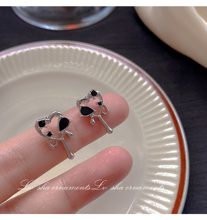 1 Pair Sweet Heart Shape Flower Bow Knot Artificial Pearl Alloy Rhinestone Inlay Artificial Gemstone