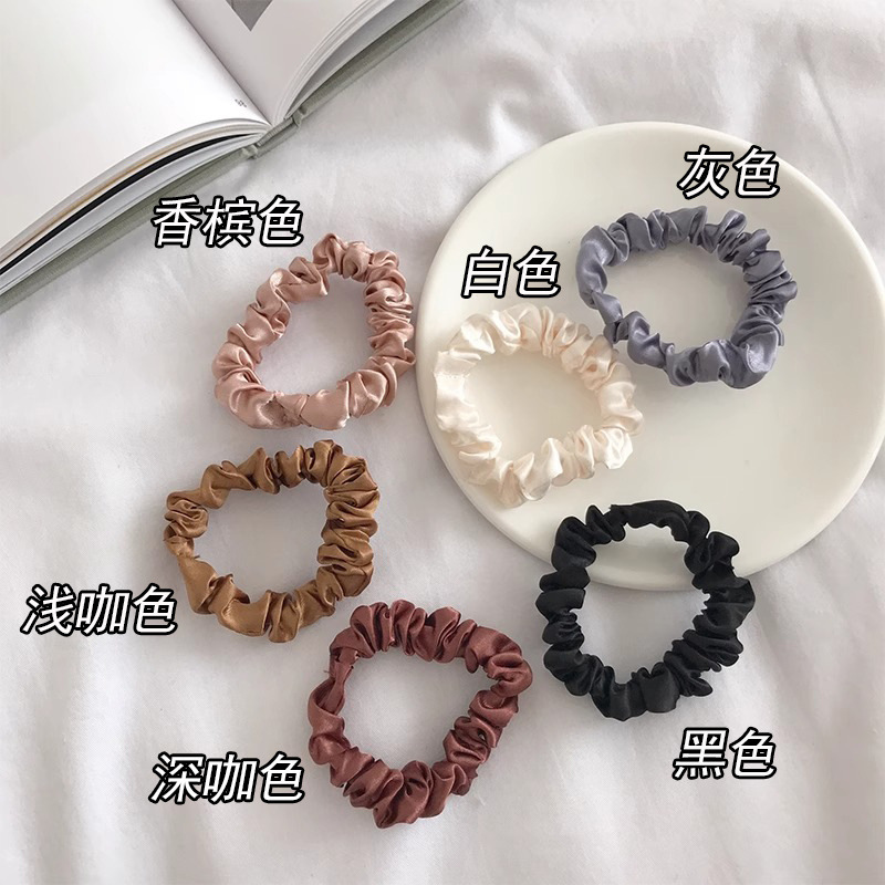 Elegante satén francés anillo de cabello de intestino grande con base de cabello cuerdas de cabeza coreana joyería de cabello correa