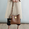 Fashionable advanced one-shoulder bag, bucket, leather trend bag strap, 2021 collection, high-end, genuine leather