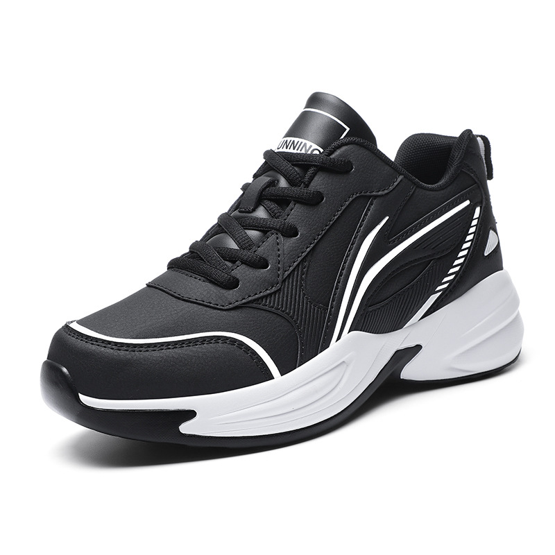 Otoño y invierno nuevos zapatos de hombre antideslizantes zapatos deportivos casuales negros de mediana edad zapatos de papá con suela suave zapatos de viaje resistentes al desgaste