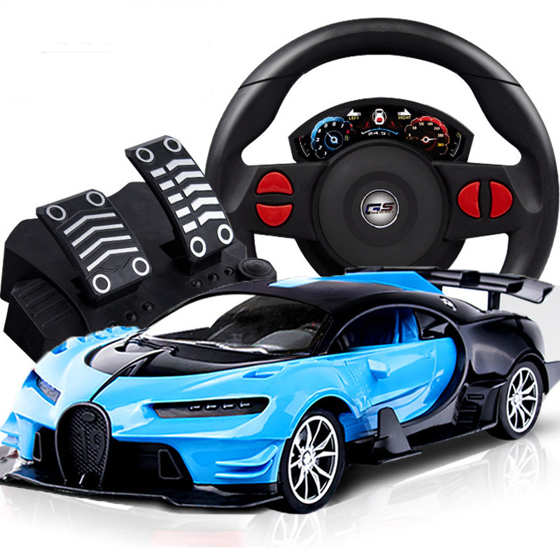 Cross-Border Portable Gift Box Steering Wheel Remote Control Car 1:16 Rechargeable Four-Way High-Speed Car Gravity Sensing Electric Toy Car