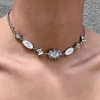 5#【Silver Diamond Inscription Necklace】X2925