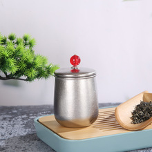 纯钛高档茶叶罐商务礼品便携茶叶包装盒金属大号存茶密封罐子批发