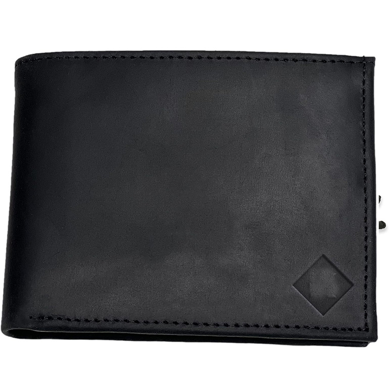 Amazon retro caballo loco billetera de cuero ligera doble doble multi-tarjeta billetera de cuero RFID anti-robo billetera para hombres