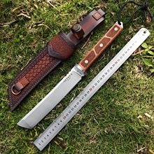 跨镜外贸一体龙骨刀具户外直刀野外求生刀高硬度登山排障刀武士刀