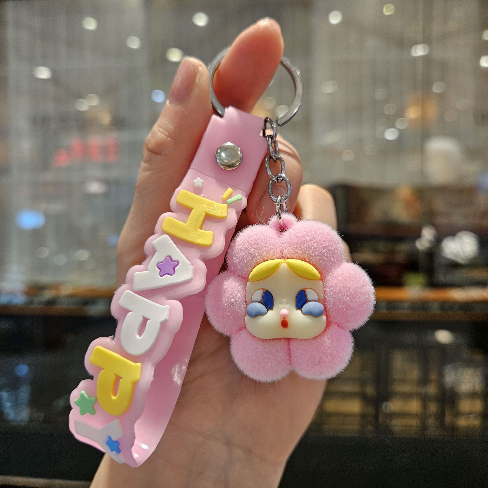 金のアニメの植毛泣き人形のキーホルダーのペンダントの泡の瑪特の小さい萌粒の巴巴巴は贈り物の卸売りを飾ります。