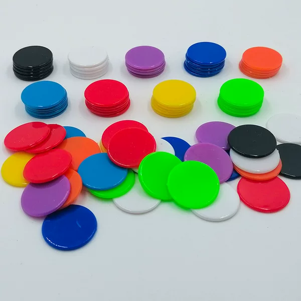 Factory Wholesale 25mm Plastic Chips Colorful Chips Game Coins Bingo Game Accessories Teaching Plastic Coins