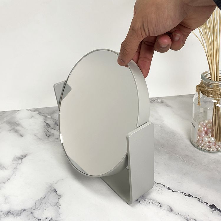 Espejo de escritorio de doble cara de metal giratorio pequeño espejo de escritorio portátil tocador espejo cosmético simple belleza lupa