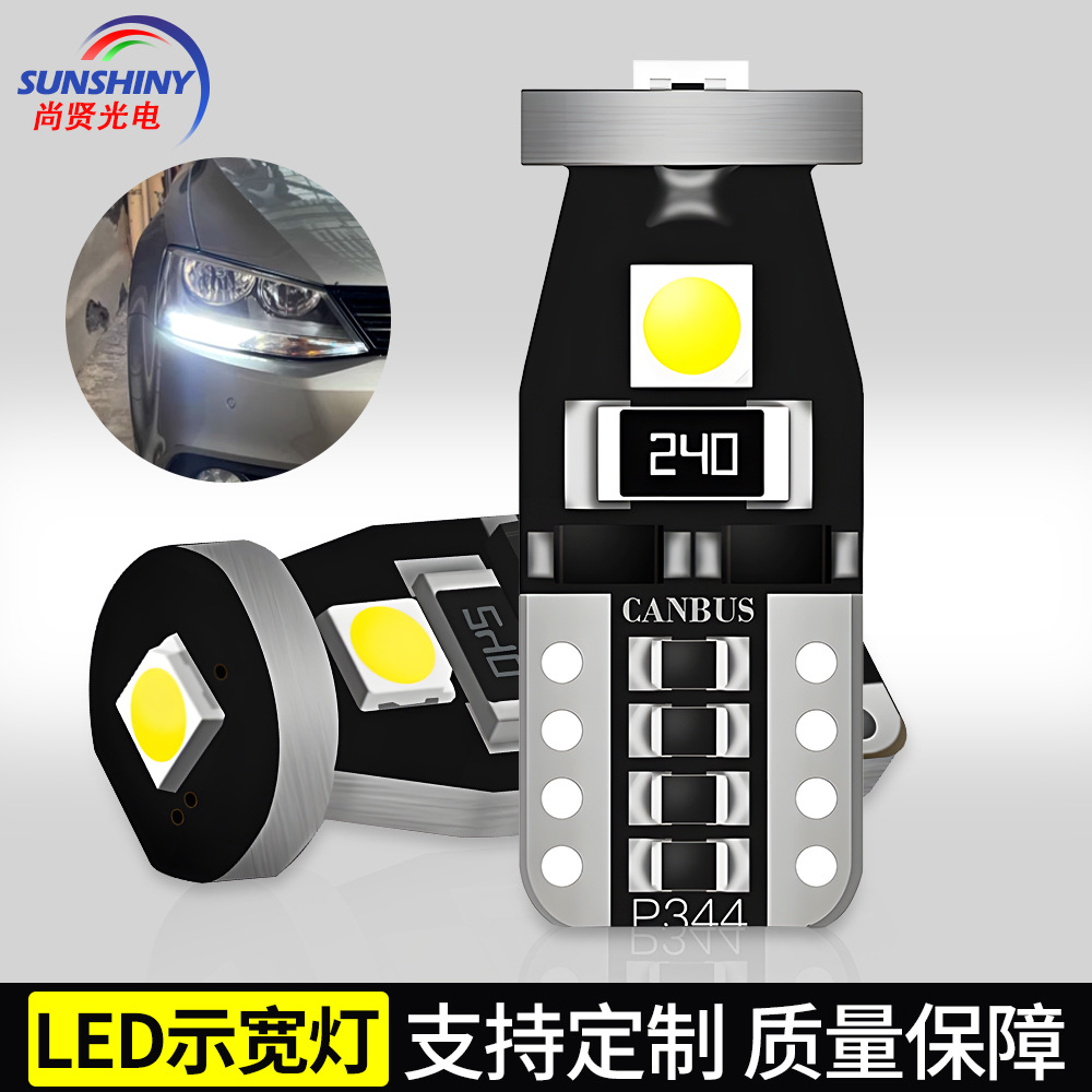 Luz LED para coche, luz indicadora de ancho t10 3SMD-3030, luz de ambiente de lectura para coche, decodificación de luz de matrícula, luz trasera de caja