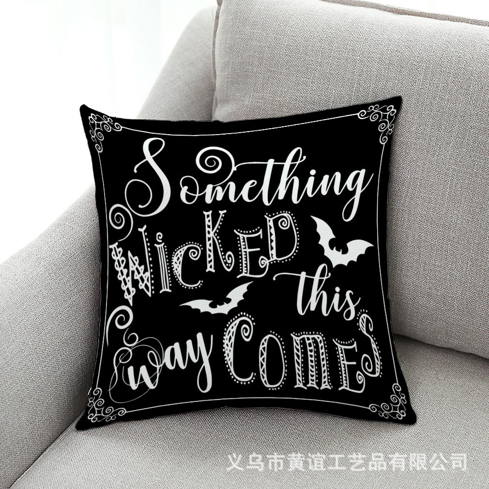 亚马逊跨境新款万圣节系列家居短毛绒抱枕套汽车抱枕沙发抱枕靠垫