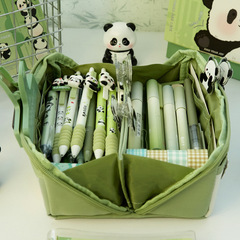 11層熊貓頭高顏值筆袋2024年新款超大容量簡約文具盒女生小學生初