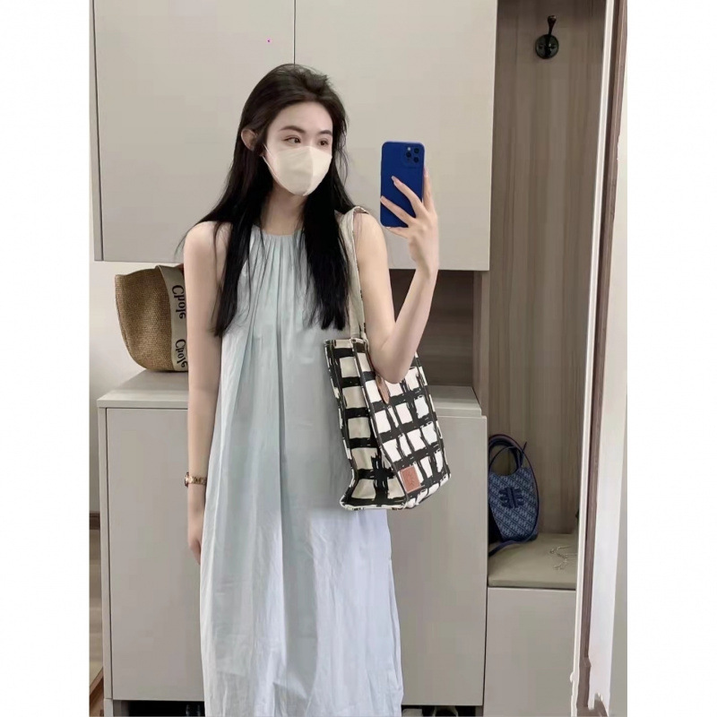 Vest Dress Women's 2023 New Summer Chic and Unique Elegant French Classy Color Sleeveless Mid-Length Skirt Vest Dress Women's 2023 New Summer Chic and Unique Elegant French Classy Color Sleeveless Mid-Length Skirt