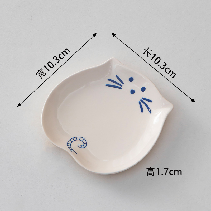 Creativo gatos de cerámica adorable modelado platos de frutas ensalada frías nueces platos cubiertos al por mayor