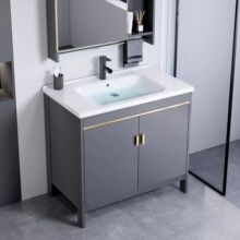 卫生间太空铝浴室柜组合落地式洗手盆陶瓷洗脸盆洗漱台阳台搓衣板