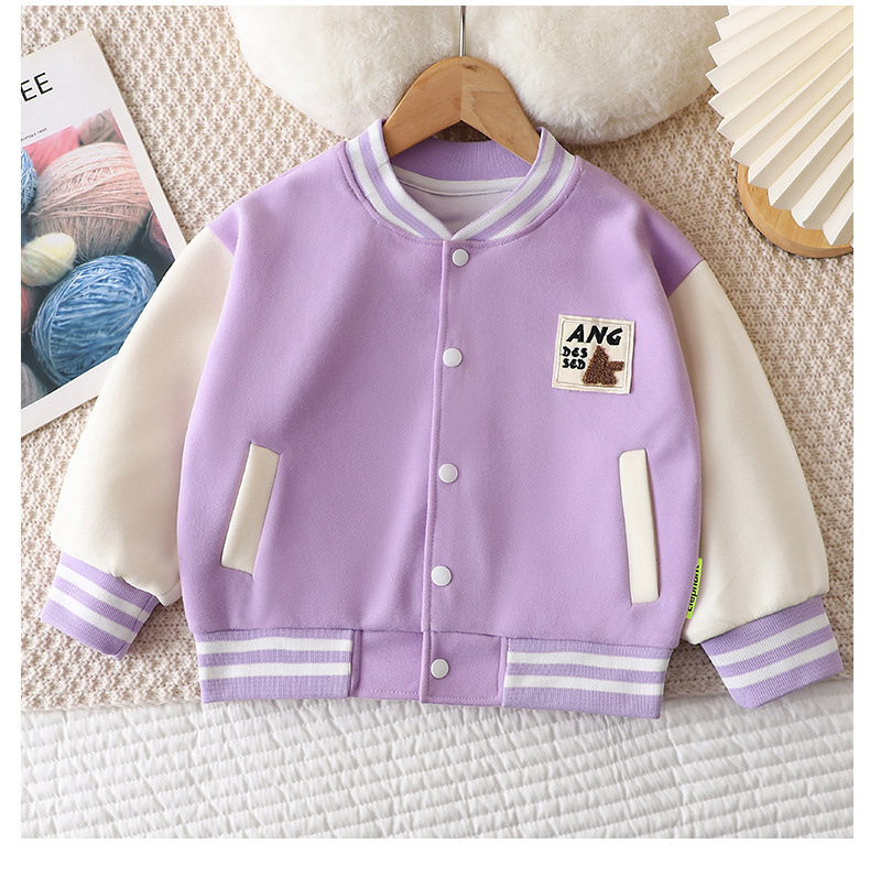 Preppy Style Color Block Cotton Girls Outerwear display picture 4