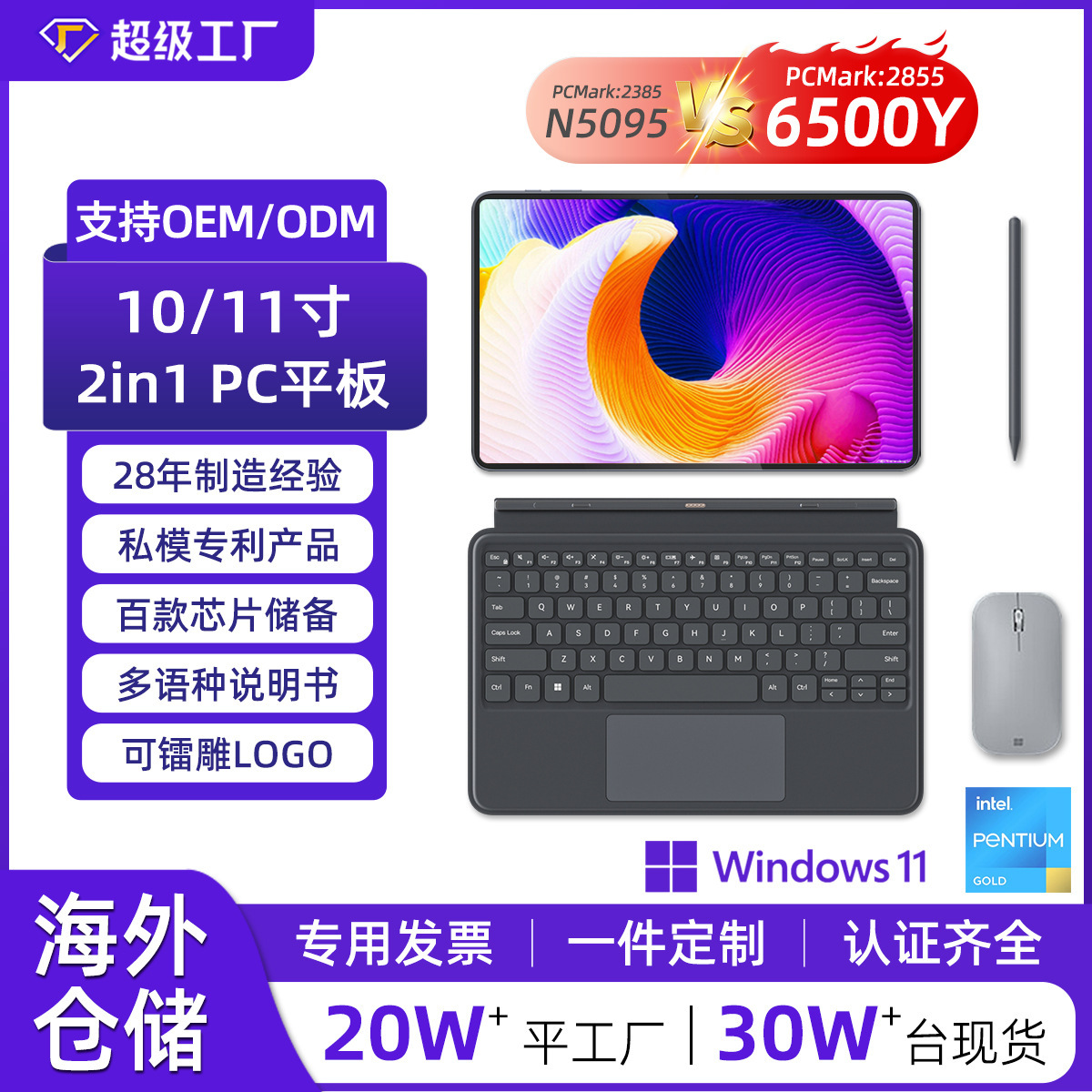 New Model 2-in-1 Tablet Pc Windows Laptop Thin And Light Notebook...