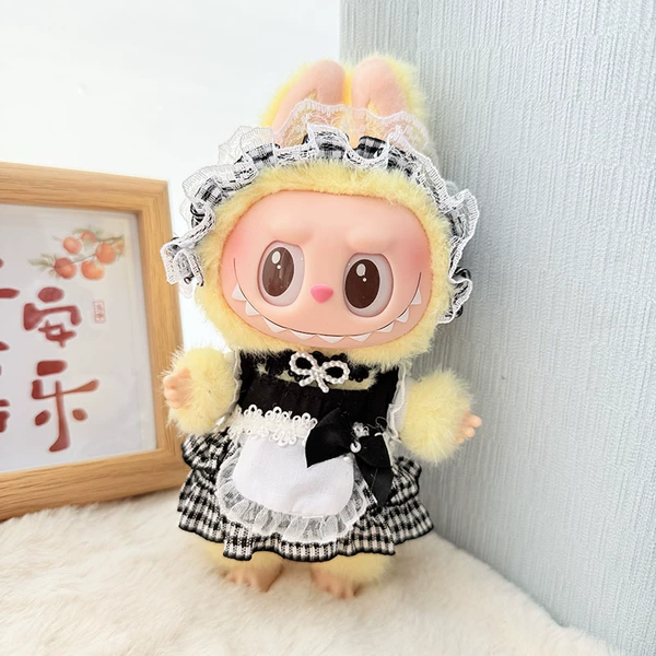 Plaid black gauze maid