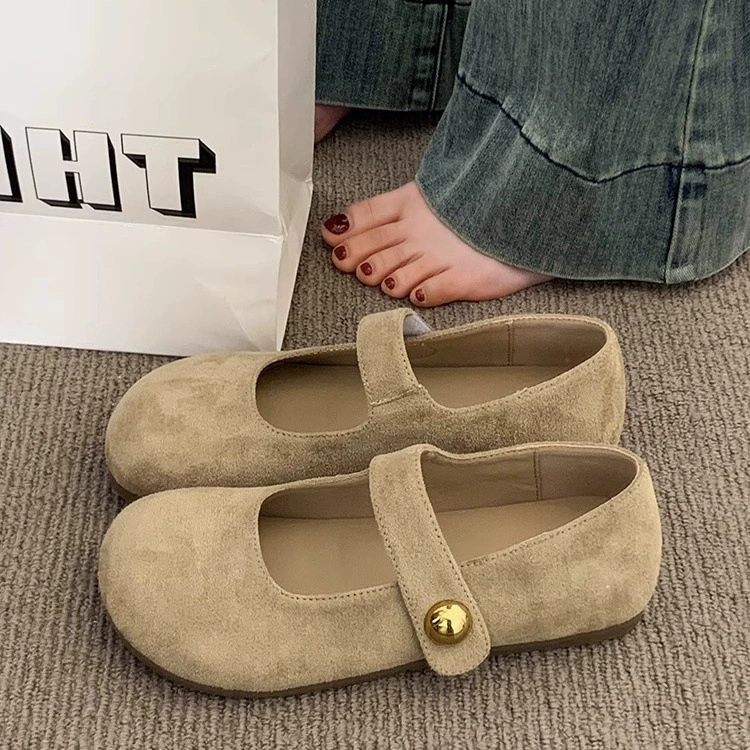 Жёлтые туфли Birkenstock для женщин 2025, новые весна-лето, одиночные туфли на плоской подошве, Mary Jane, ретро «бабушкины» лоферы