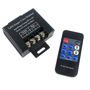 Dc12V-24V Wireless Rf Radio Frequency Mini 11-Key Remote Control 30A High Power Led Monochrome Dimmer
