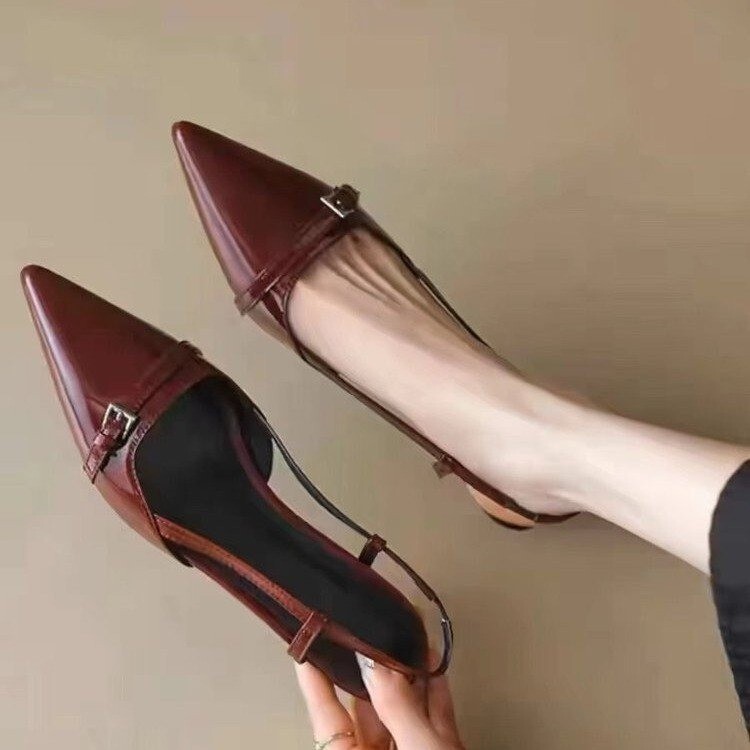 French Style Elegant Pointed Patent Leather Toe Sandals Women's 2024 New Fairy Style Retro All-match Thin Heel Hight Sandals French Style Elegant Pointed Patent Leather Toe Sandals Women's 2024 New Fairy Style Retro All-match Thin Heel Hight Sandals