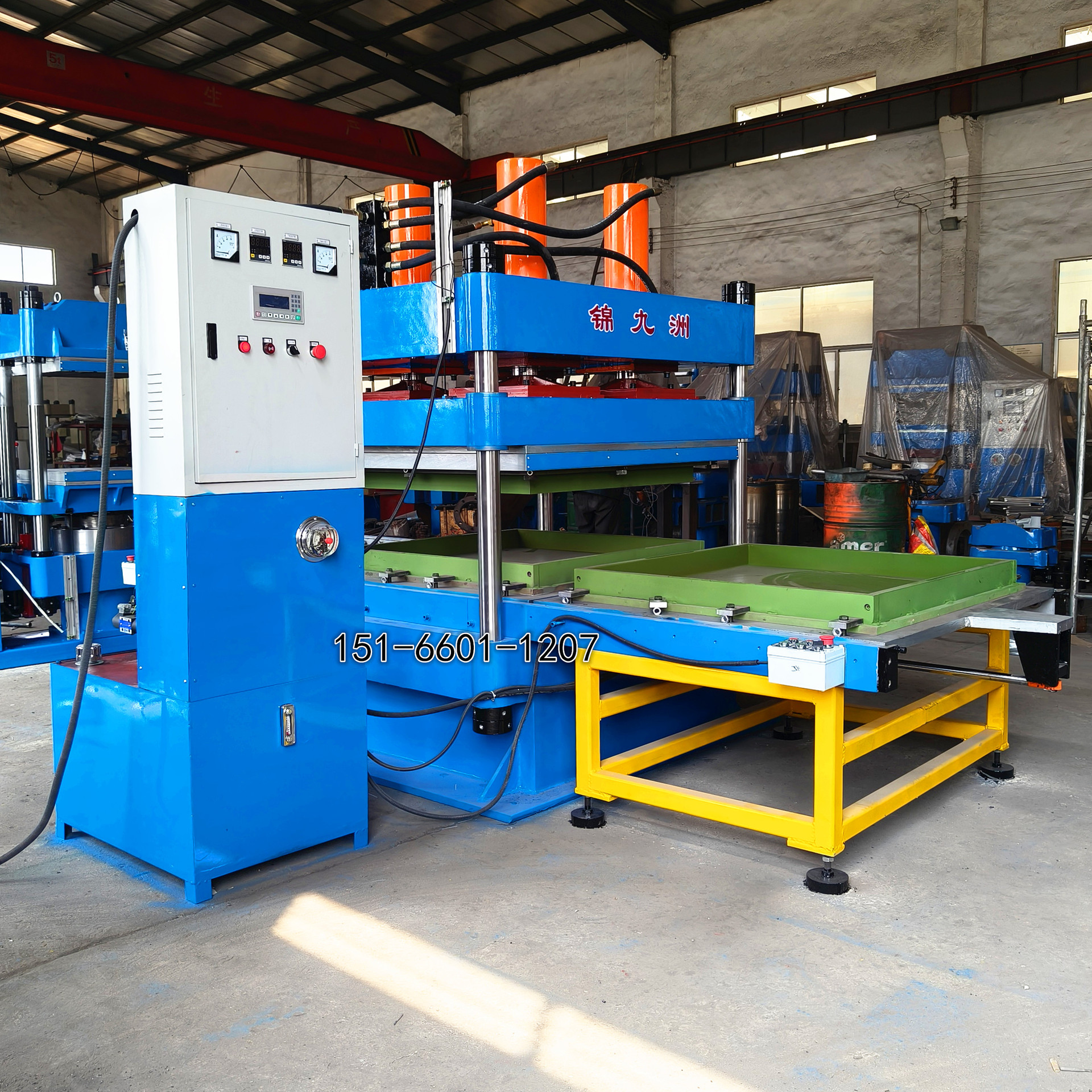 1M宽彩点橡胶地砖成型硫化机 健身房地砖成型机 地胶模压机