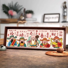 Five blessings of fortune, longevity, happiness, prosperity, and wealth entering the door as a new home decoration, gift for the entrance hall, living room decoration, hanging painting for relocation