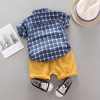 Summer set for boys, children's fashionable cute clothing, shirt for early age, Korean style, western style