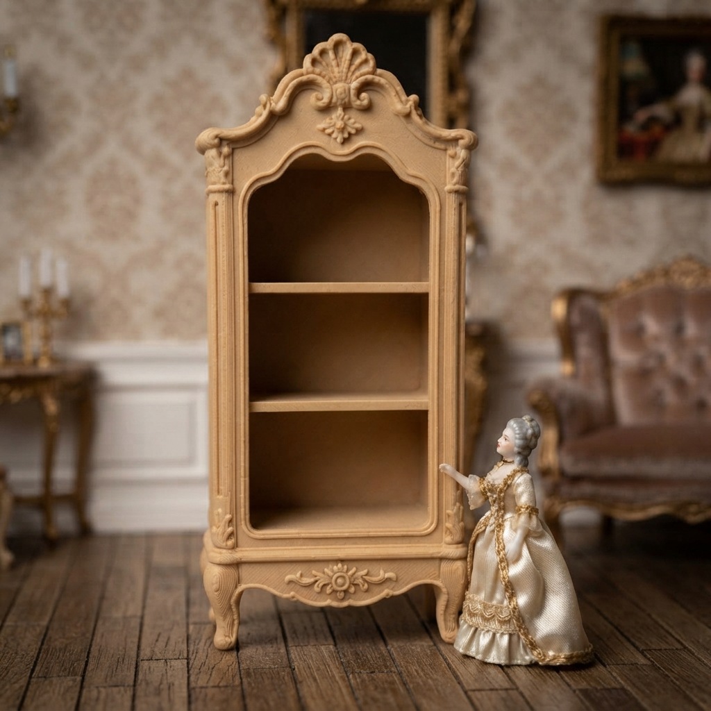 1:12 scale European Rococo style bookshelf doll furniture miniature model ornaments dollhouse