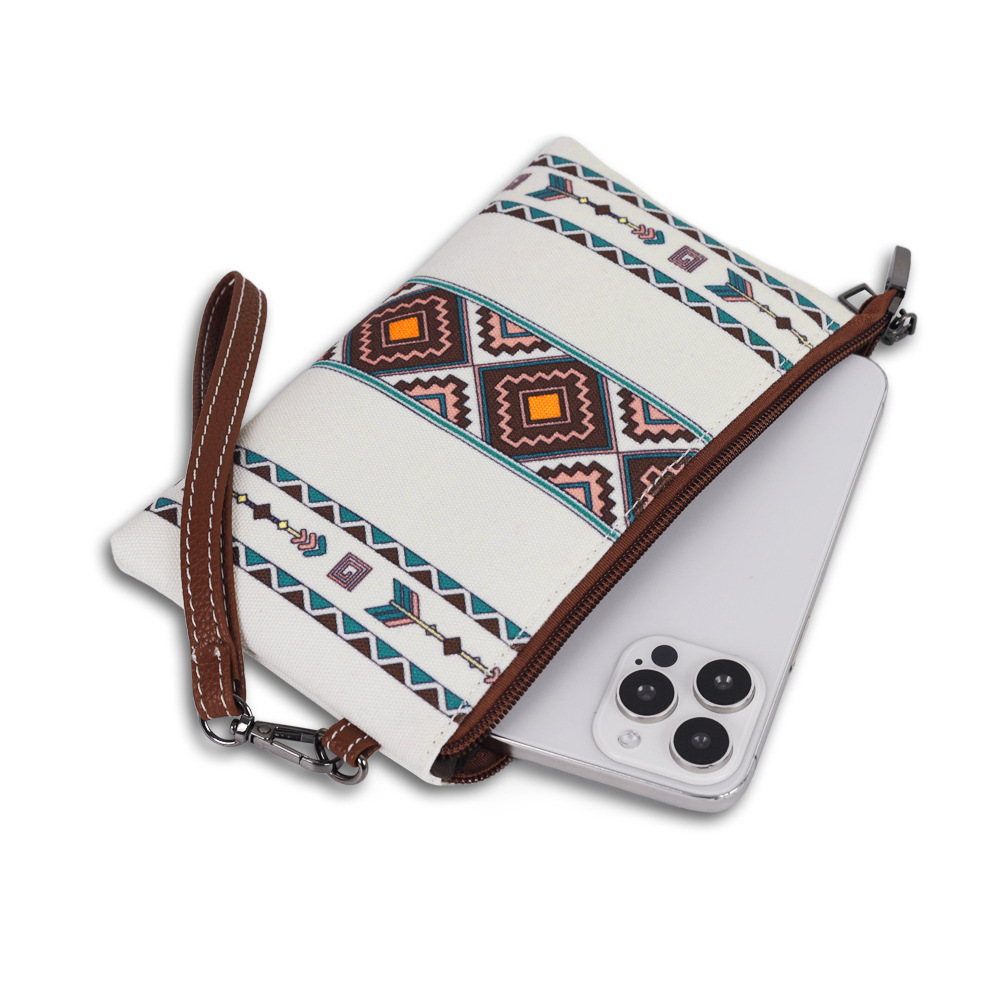Vintage Style Style Square Shape Medium Size Women's Medium Canvas Stripe Vintage Style Square Zipper Bag Sets Handbag