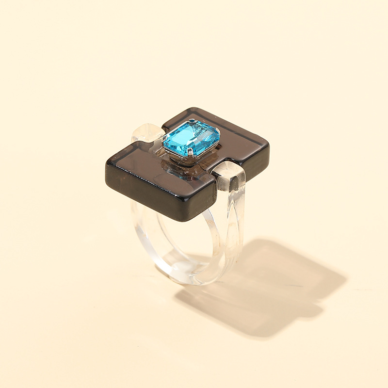 Rings Classification Simple Style IG Style Rectangle Arylic Inlay Gem Women's Rings
