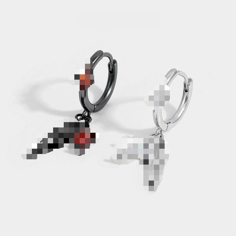 European and American Cross-Border Super Cool Personalized Feather Earrings, Light Luxury High-End Ear Studs, Unisex Ear Clips, Non-Pierced Earrings
