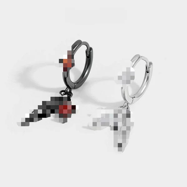 European and American Cross-Border Super Cool Personalized Feather Earrings, Light Luxury High-End Ear Studs, Unisex Ear Clips, Non-Pierced Earrings