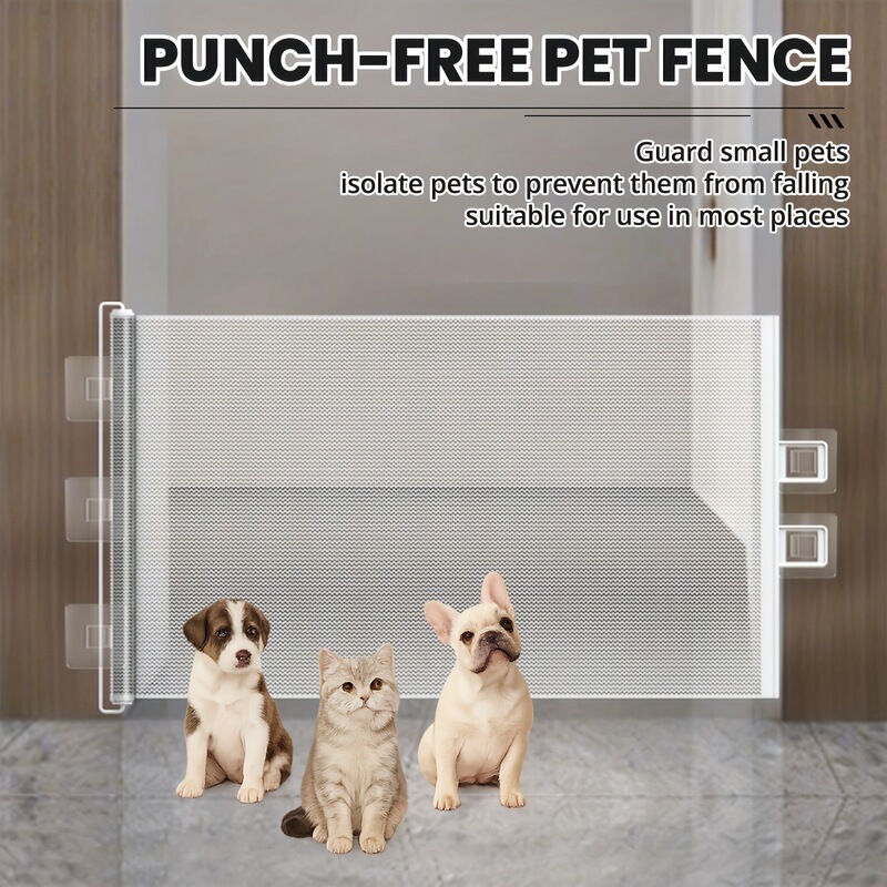 【Temu Hot Item】Directly from the Manufacturer, No-Drill Automatic Retractable Pet Gate, Suitable for Indoor Stairways and Corridors