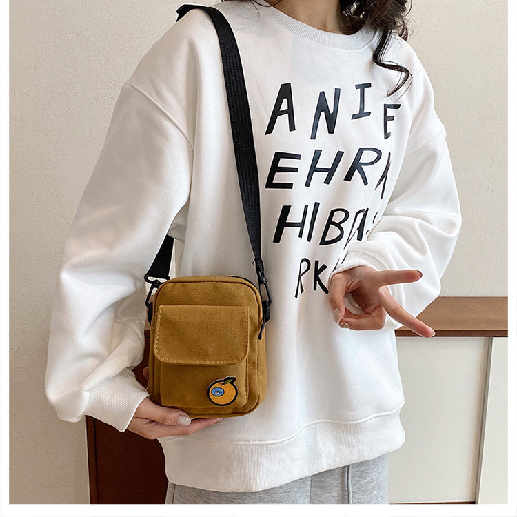 112g Weight Sewing Thread Fashion Element Zipper Closure Type Single Shoulder Strap Strap Type Square Bag Bags Type Casual Occasion Canvas Material Fruit, Solid Color Pattern All Seasons Season Women's Gender Streetwear Style Square Shape Small Size Women's Small Canvas Fruit Solid Color Streetwear Sewing Thread Square Zipper Square Bag 30
