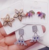Universal zirconium, earrings, fashionable accessory, micro incrustation, Korean style, simple and elegant design