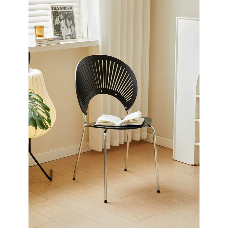 Стул Shell, обеденный стул из цельного дерева, модный домашний чайный стул, винтажный дизайнерский стул с ретро спинкой, стул с гребешком, стул для солнца