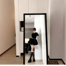 秋冬季半高领打底内搭显瘦小黑裙高级感气质千金公主蓬蓬连衣裙