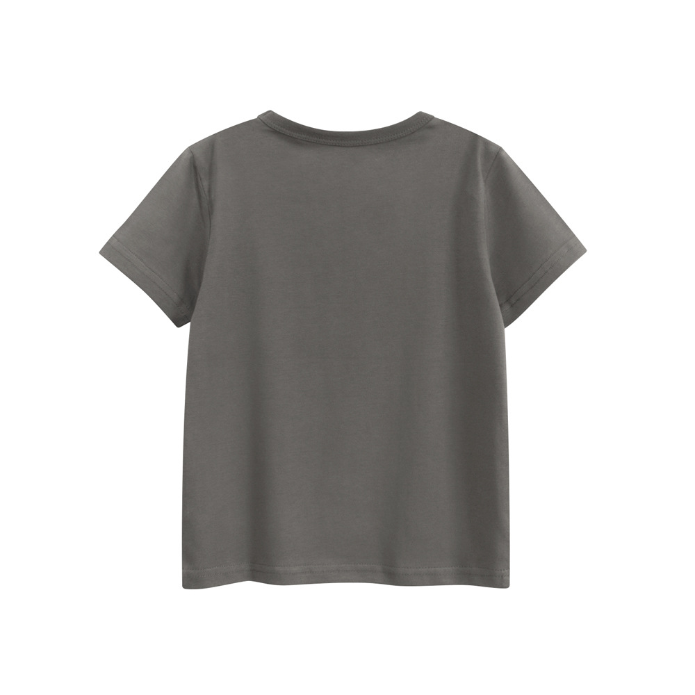 27kids ropa para niños verano nuevo estilo 2025 letra impresa camiseta de manga corta para niños ropa de bebé cabello de una pieza