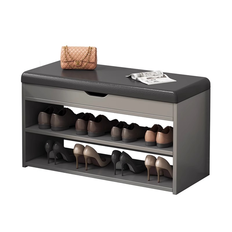 Porta de zapatos multicapa en la puerta del hogar, taburetes de cambio de zapatos nuevos tipos de escaleras interiores atractivos, cabinet de zapatos de lujo.