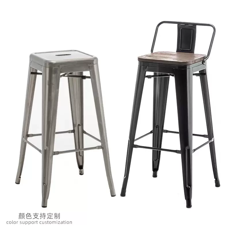 酒吧椅铁艺高脚凳酒吧凳铁皮椅45高61高66.5高76高商用吧台座椅