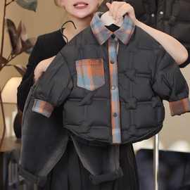 男童冬款套装205新款男宝宝加厚保暖羽绒服外套儿童加绒裤子两件