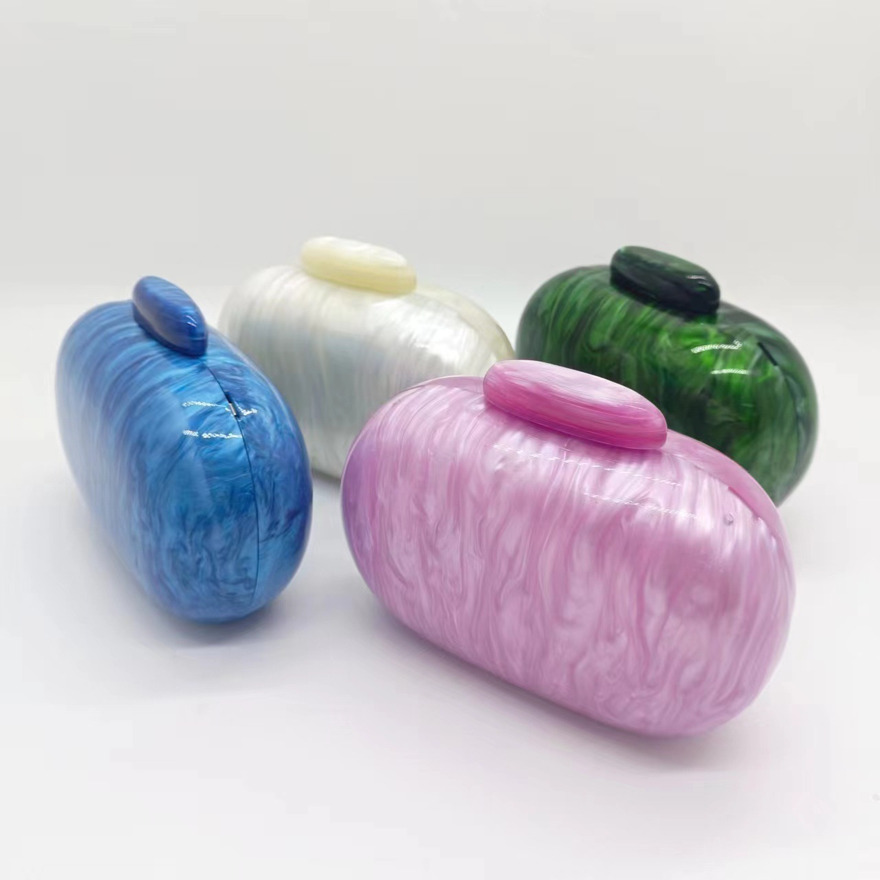 Comercio exterior transfronterizo damas nuevo estilo europeo y americano elíptico acrílico moda bolsa de cena nicho fiesta ropa de noche bolsa