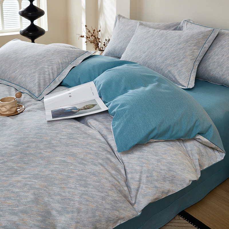 Cama de molido simple conjunto de cuatro piezas 2025 nuevo invierno engrosado sábanas cubierta de cama de algodón puro