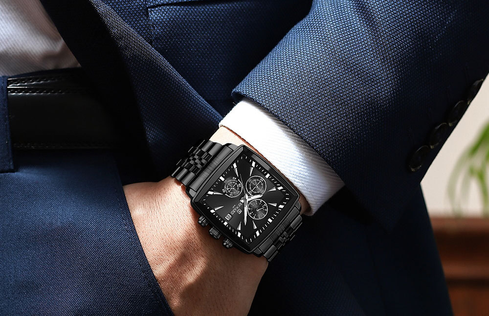 Belohnung High-End-Smart-Herrenuhr Multifunktions-Chronograph Business Herrenuhr wasserdicht leuchtender Kalender massives Stahlband_voghion.com