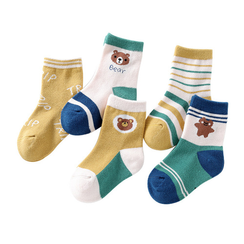 5 pairs Children's socks Autumn/Winter Mid-calf Girl's socks 6-12 years old Student Boy's socks Cartoon Kids socks Baby socks Spring/Autumn socks