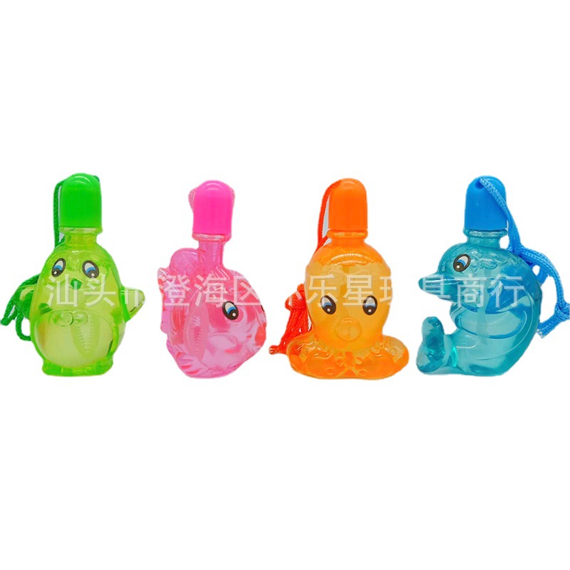 儿童透明海洋动物泡泡水企鹅金鱼八爪鱼海豚泡泡水塑料瓶吹泡泡液