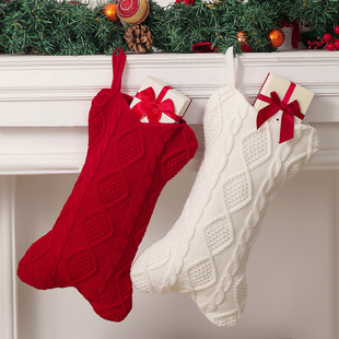 Cross Border Knitted Christmas Stocking Christmas Bone Cute Creative Christmas Stocking Christmas Tree Decorations Gift Bag